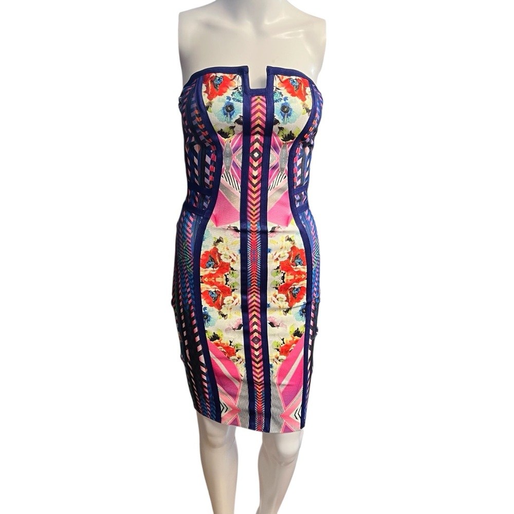 WOW Couture NWT Women’s Strapless Floral Bodycon Cocktail Dress Sz. Small